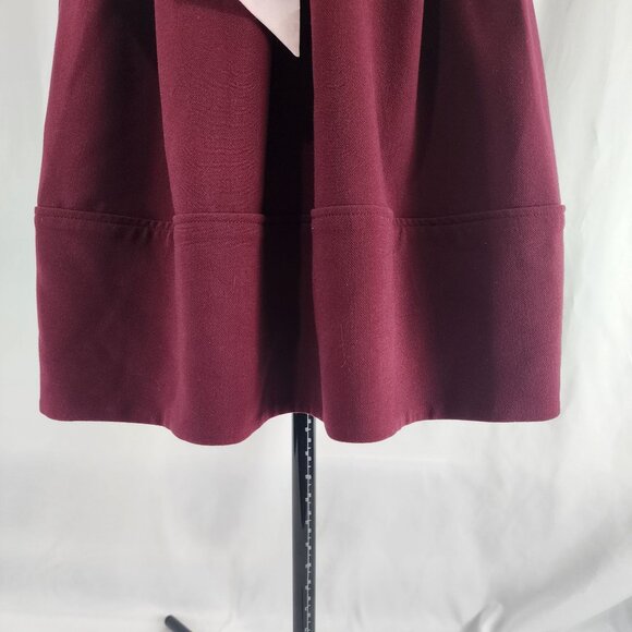 Leifnotes Pink & Burgundy Sleeveless Wrap Dress With Tie Waist - Size 10P - Picture 8 of 15